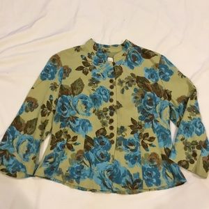 Emma James Button Down Long Sleeve Top Size 12